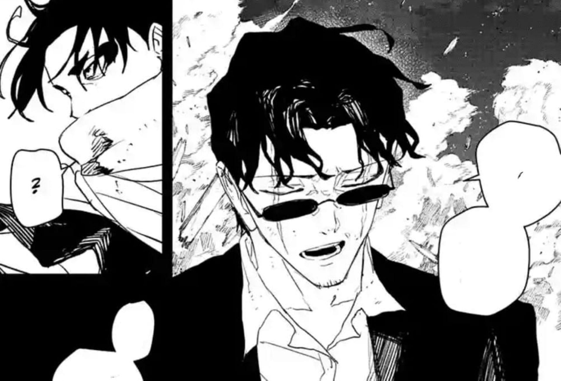 Uruha recalls his duel with Samura, as seen in the chapter (Image via Shueisha)